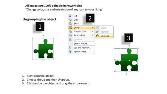 Editable 4 Pieces Puzzle Chart For PowerPoint Slides And Diagrams