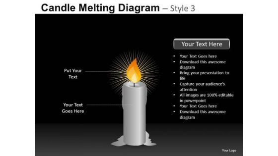 Editable Candle Diagram PowerPoint Slides