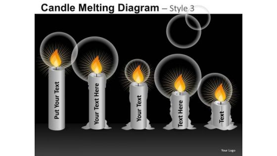 Editable Candle Diagrams PowerPoint Templates