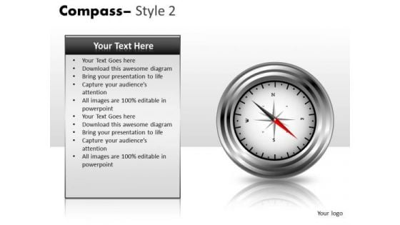 Editable Compass PowerPoint Slides And Clipart Graphics