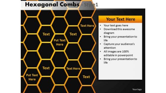 Editable Hexagon Combs PowerPoint Download Ppt Slides
