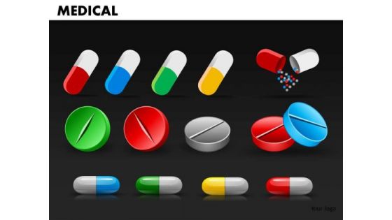 Editable Medical Pills PowerPoint Slides And Medicines Ppt Templates