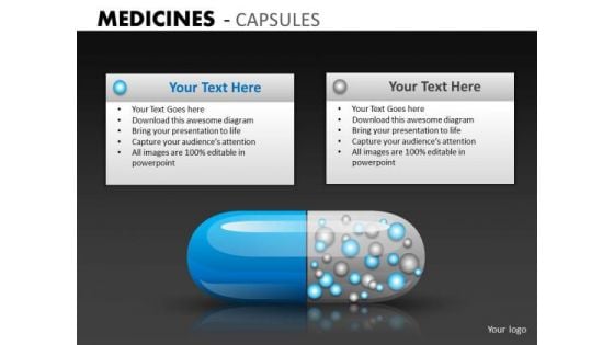 Editable Medicine Capsules PowerPoint Graphic Image Slides