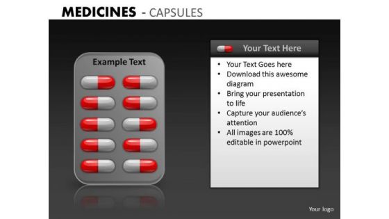 Editable Medicine Capsules Strips PowerPoint Slides