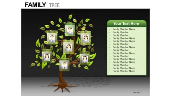 Editable Photos Family Tree PowerPoint Templates