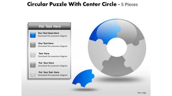 Editable Pieces 5 Stage Process PowerPoint Slides And Ppt Diagram Templates