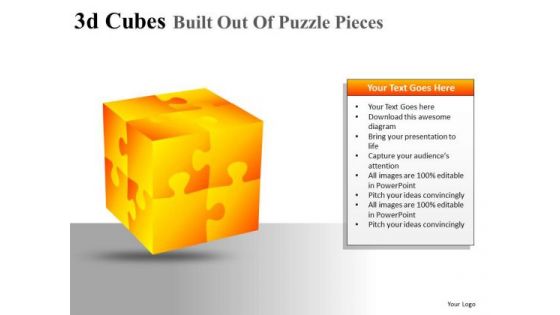 Editable PowerPoint Graphics 3d Cubes Puzzles PowerPoint Clipart Slides