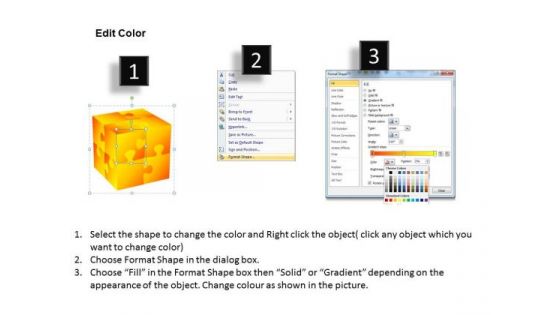 Editable PowerPoint Graphics 3d Cubes Puzzles PowerPoint Clipart Slides