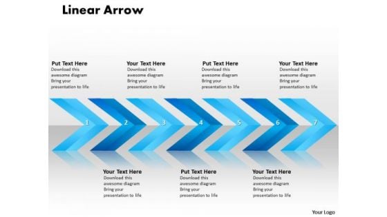 Editable PowerPoint Template Linear Arrows 7 Stages Operations Management Graphic