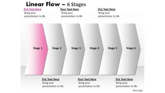 Editable PowerPoint Template Straight Demonstration Of 6 Stages Business Graphic