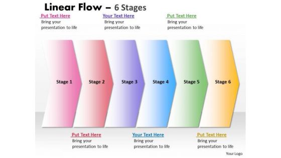 Editable PowerPoint Template Straight Demonstration Of 6 Stages Graphic