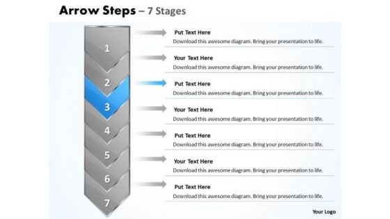 Editable Ppt Background Arrow 7 Stages 1 Project Management PowerPoint 4 Image