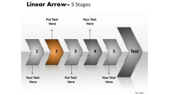 Editable Ppt Background Sequential Representation Of 5 Steps Using Arrows 3 Graphic