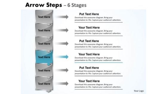 Editable Ppt Make Callout Line Vertical PowerPoint 2010 6 Steps Downward 5 Graphic