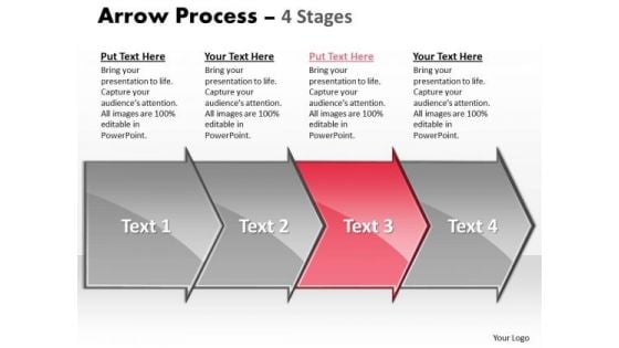 Editable Ppt Sequential Demonstration By 4 Arrows Business Communication PowerPoint Image