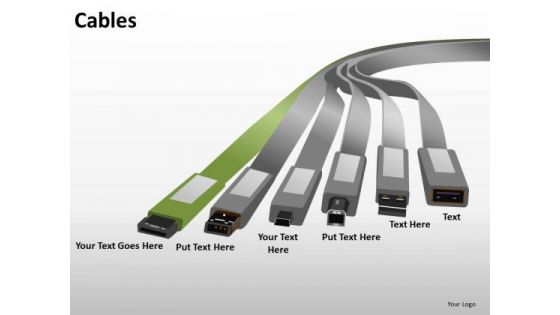 Editable Ppt Slides Usb Charging Cables Diagram PowerPoint Templates