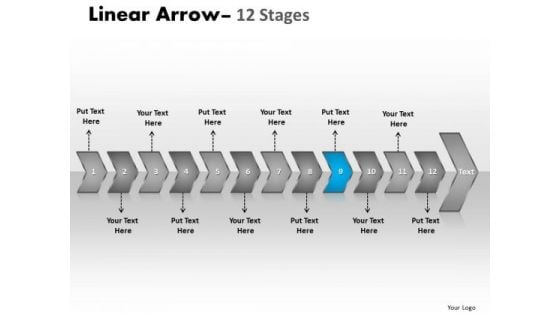 Editable Ppt Template Succedent Representation Of 12 Arrows 10 Image