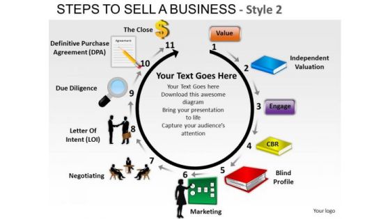 Editable Ppt Templates 11 Steps To Sell A Business PowerPoint Slides