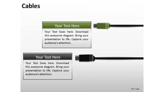 Editable Ppt Templates Charging Data Cables PowerPoint Slides