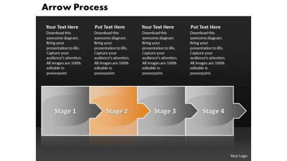 Editable Ppt Theme Arrow Process 4 Stages Business Strategy PowerPoint 3 Graphic