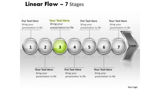 Editable Ppt Theme Linear Demonstration Of 7 Concepts Time Management PowerPoint 4 Graphic