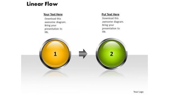 Editable Ppt Theme Linear Flow 2 States Diagram Project Management PowerPoint 1 Image