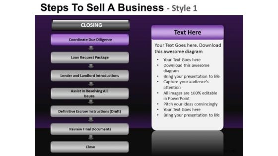 Editable Process Showing Steps To Sell BusinessPowerPoint Slides And Ppt Diagram Templates