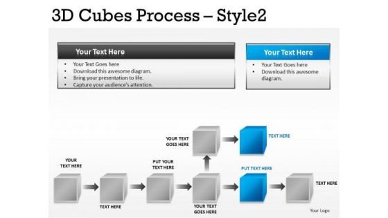 Editable Stages 3d Cubes Process PowerPoint Slides And Ppt Diagram Templates