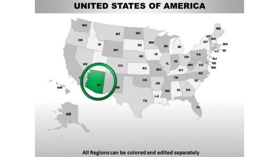 Editable Usa Arizona State PowerPoint Maps