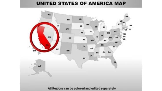 Editable Usa California State PowerPoint Maps