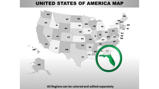 Editable Usa Florida State PowerPoint Maps