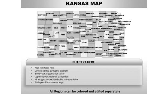 Editable Usa Kansas State PowerPoint Maps