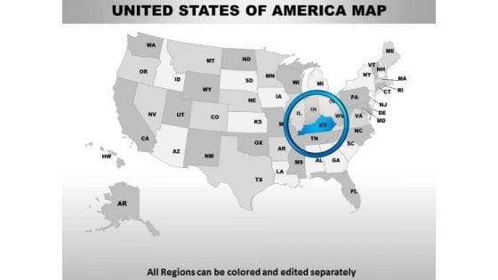 Editable Usa Kentucky State PowerPoint Maps Editable Usa Kentucky State PowerPoint Maps