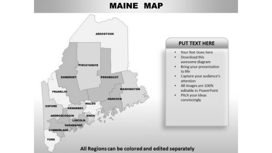 Editable Usa Maine State PowerPoint Maps