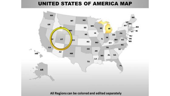 Editable Usa Michigan State PowerPoint Maps