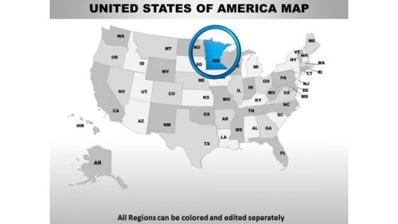 Editable Usa Minnesota State PowerPoint Maps