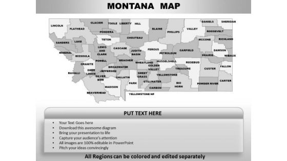 Editable Usa Montana State PowerPoint Maps