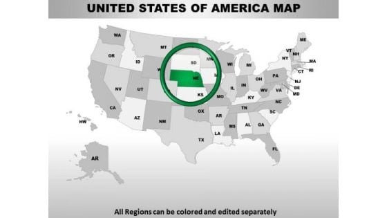 Editable Usa Nebraska State PowerPoint Maps