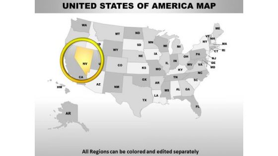 Editable Usa Nevada State PowerPoint Maps