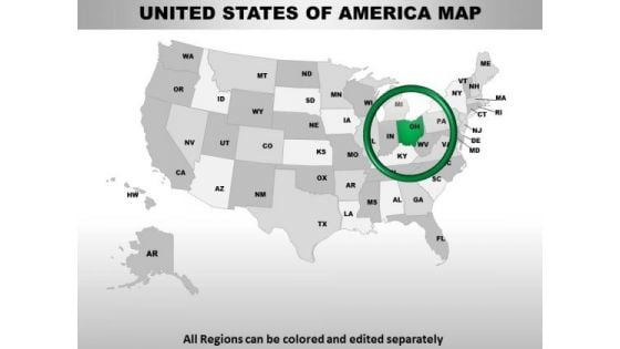 Editable Usa Ohio State PowerPoint Maps