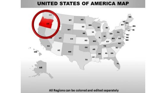 Editable Usa Oregon State PowerPoint Maps