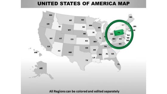 Editable Usa Pennsylvania State PowerPoint Maps