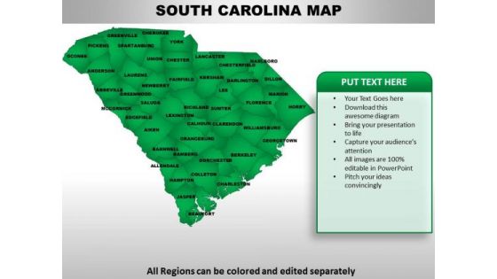 Editable Usa South Carolina State PowerPoint Maps