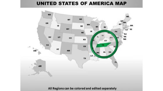 Editable Usa Tennessee State PowerPoint Maps