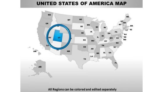 Editable Usa Utah State PowerPoint Maps