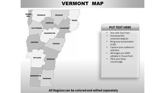 Editable Usa Vermont State PowerPoint Maps