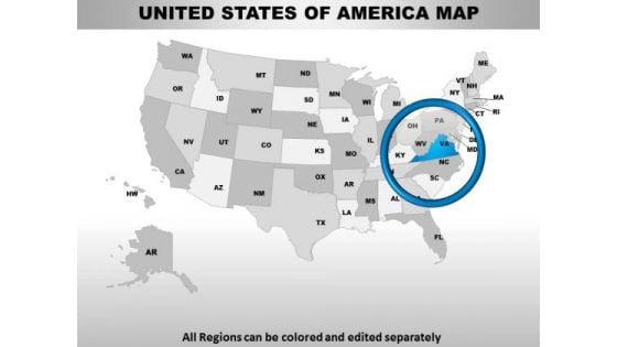 Editable Usa Virginia State PowerPoint Maps