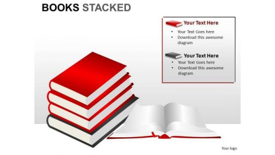 Education Books Stacked PowerPoint Slides And Ppt Diagram Templates