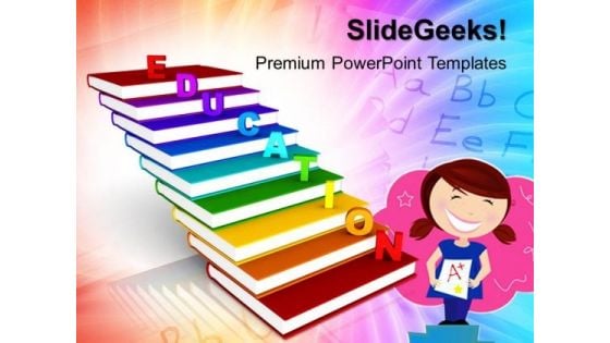 Education On Books As Staircase Future PowerPoint Templates And PowerPoint Themes 1012