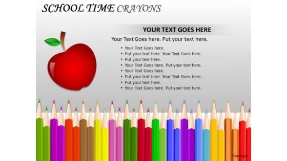 Education School Time Crayons PowerPoint Slides And Ppt Templates